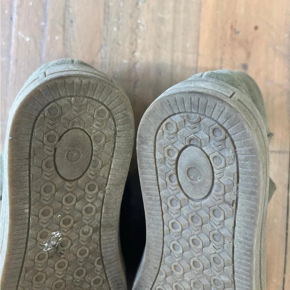SweetHoney suede green hi top sneakers leather hook and loop big kid size 1